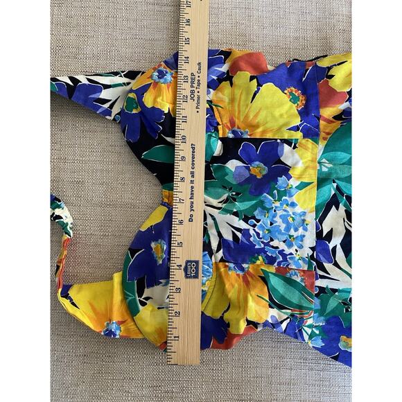 D.B.A. LA Bold Floral dress Bold Bright Fit flare skirt with tulle 11 (S/M) - Picture 7 of 15